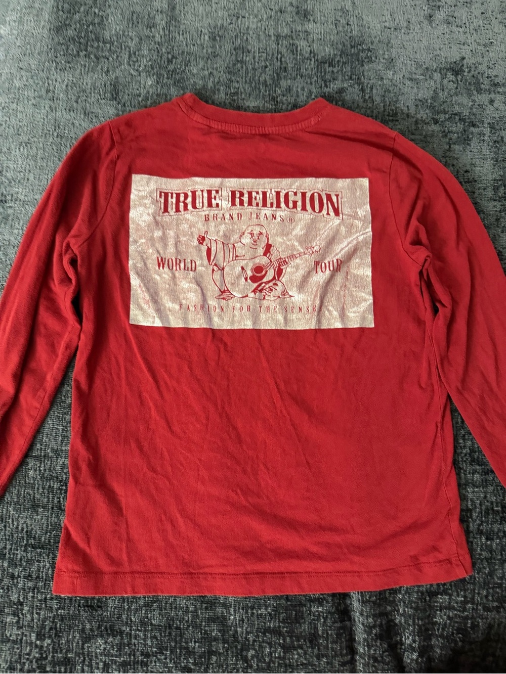 True Religion Kids Red Long Sleeve Buddha Graphic Tee Small / 8